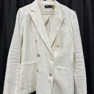 Polo by Ralph Lauren Linen Double-Breasted Blazer Size 10